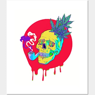 Awesome Trippy Chronic Skull Pineapple Posters and Art